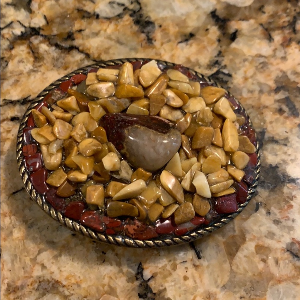 Authentic Cache brass and stone belt buckle!
